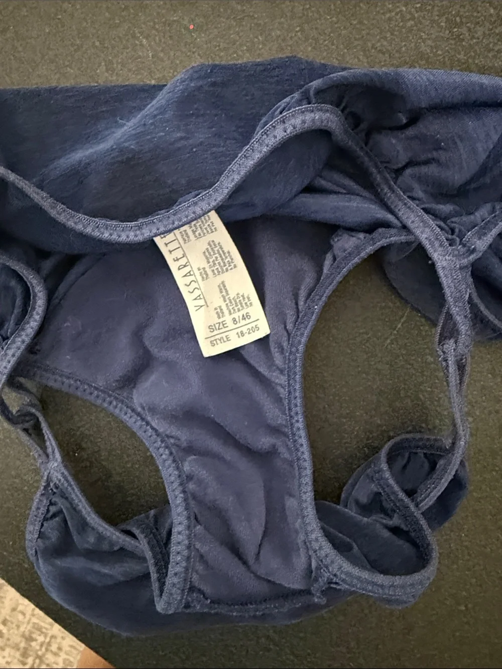 vassarette Navy Blue Cotton Blend Bikini Briefs